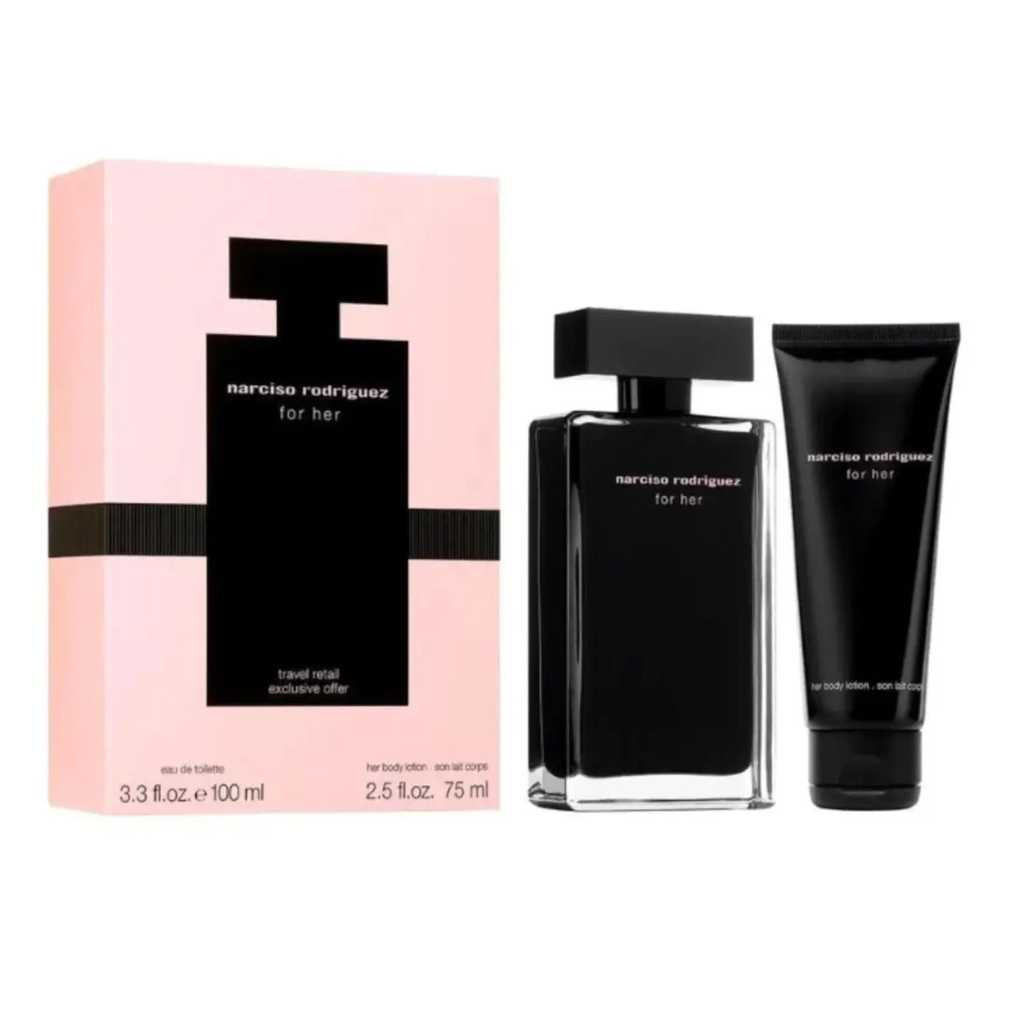 NARCISO RODRIGUEZ FOR HER EDT 100ml e la sua crema corpo in formato 75 ml Set Regalo