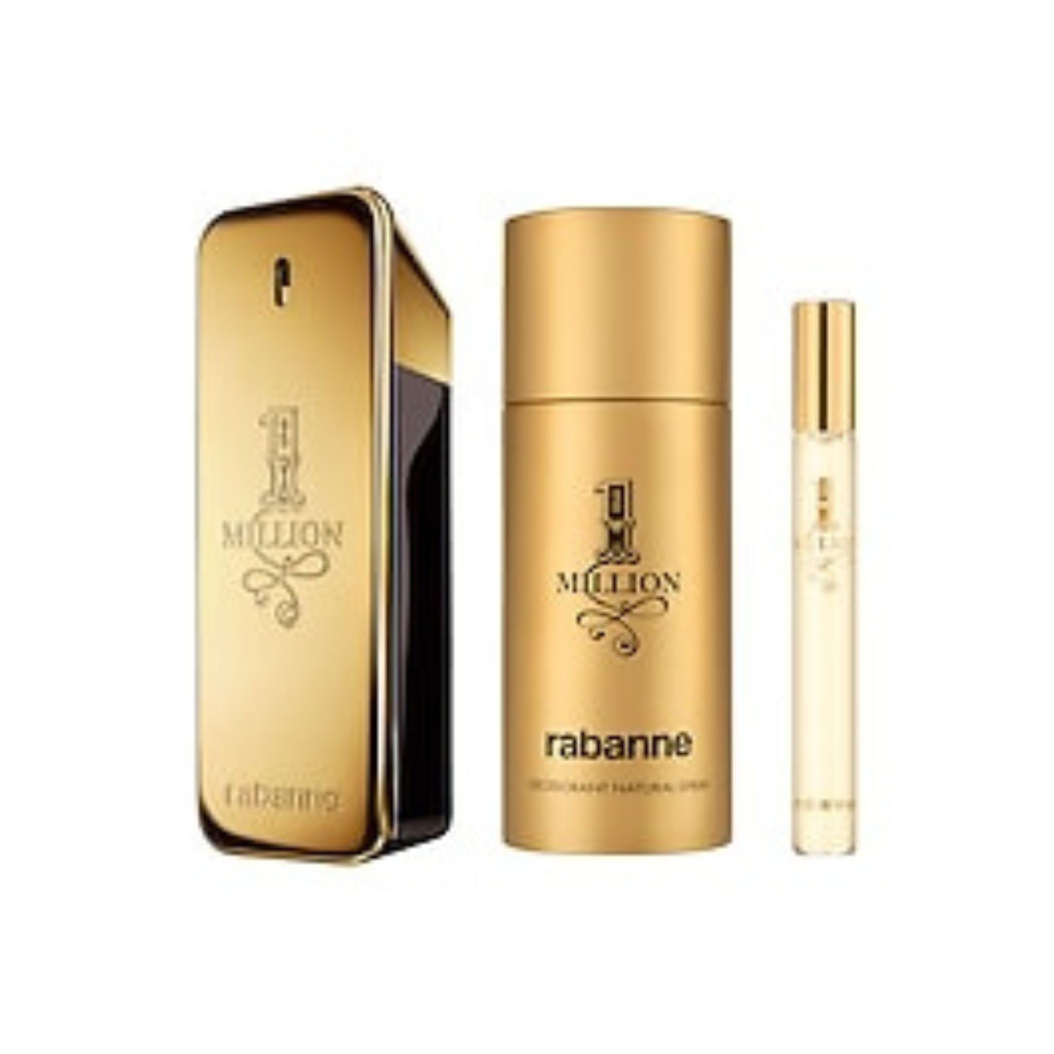 PACO RABANNE ONE MILLION EDT 100 ml + Deodorante Spay 150 ml + Profumo da viaggio 10 ml Set Regalo