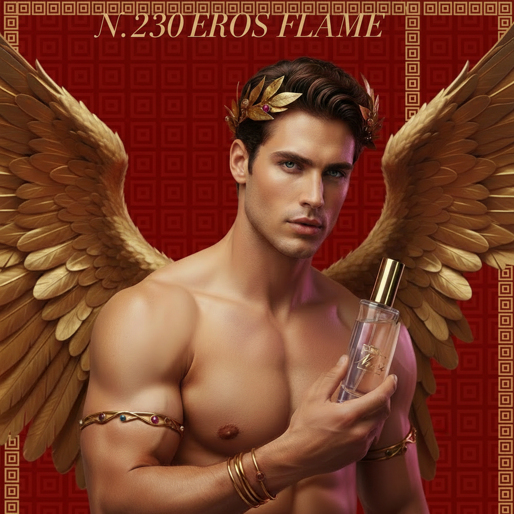 Noirè N.230 EROS FLAME — Sfondo rosso con greca oro