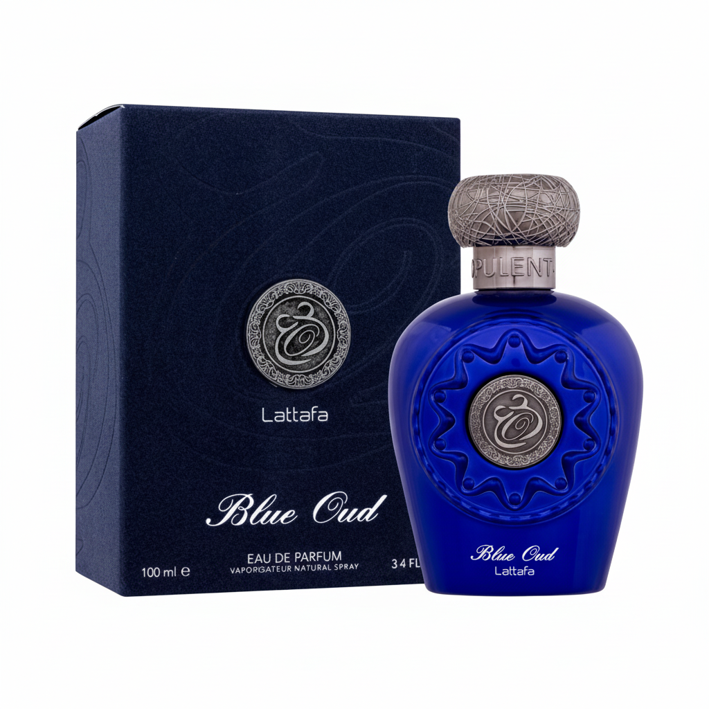 Lattafa Blue Oud con packaging ottimizzato per Shopify
