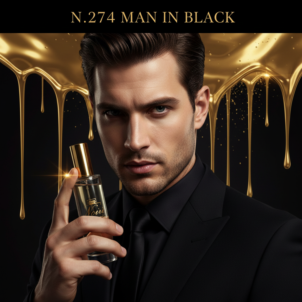 N.274 MAN IN BLACK con oro liquido