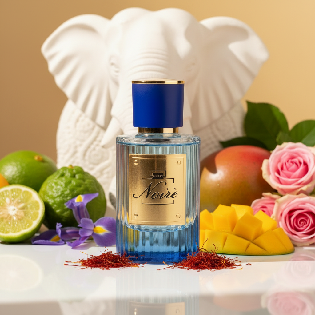 Profumo Noiré elefante bianco bergamotto zafferano mango iris rosa