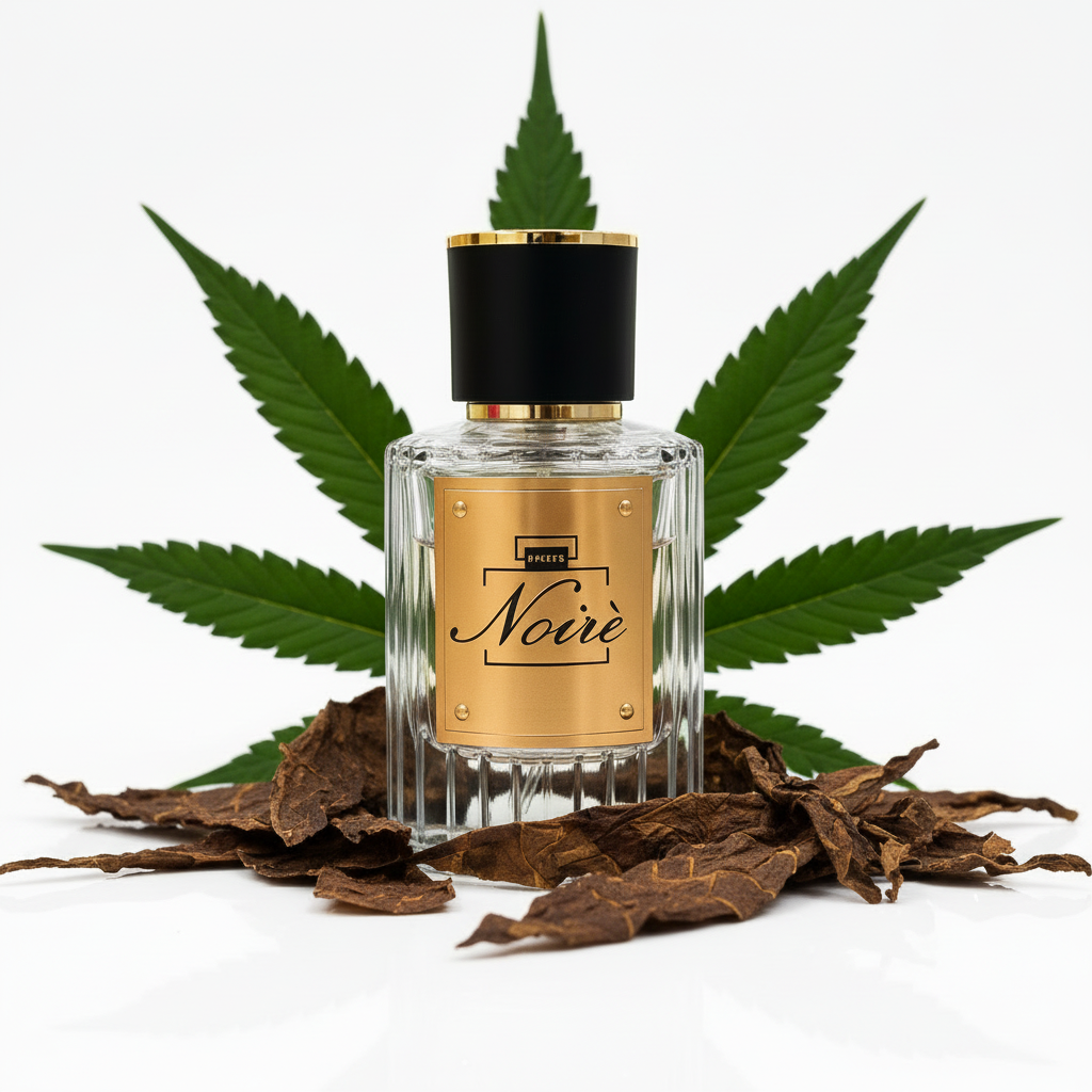 Profumo Noiré con foglia hashish a ventaglio